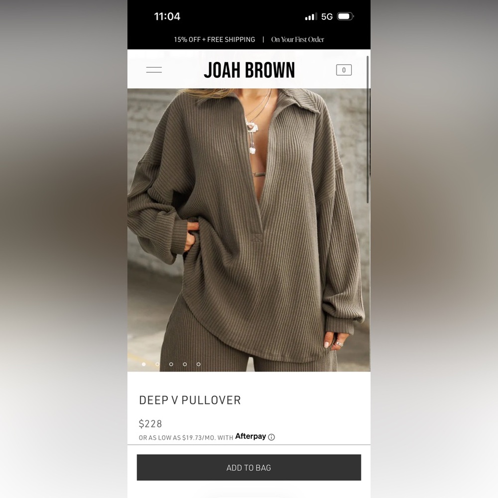 Joah Brown Deep V Pullover